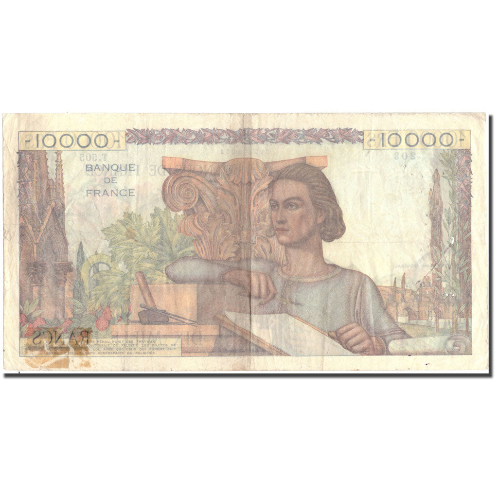 France, 10,000 Francs, 10 000 F 1945-1956 ''Génie Français'', 1949