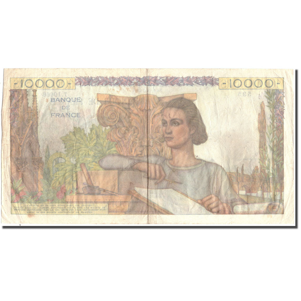 France, 10,000 Francs, 10 000 F 1945-1956 ''Génie Français'', 1956