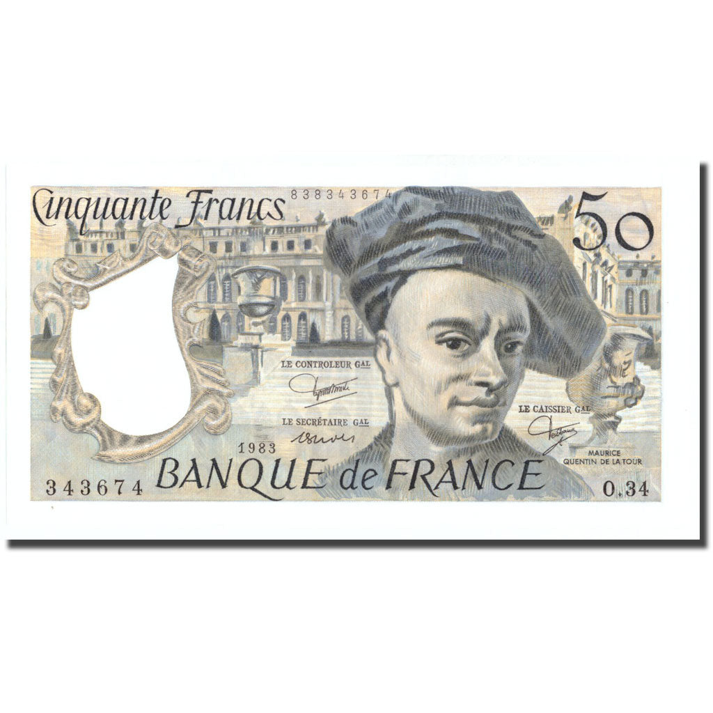 Francia, 50 Francs, 50 F 1976-1992 ''Quentin de La Tour'', 1983, 1983, FDS