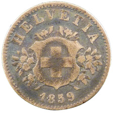 SWITZERLAND, 20 Rappen, 1859, Bern, KM #7, VF(30-35), Billon, 3.10