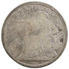 SWITZERLAND, Franc, 1861, Bern, KM #9a, VG(8-10), Silver, 4.60