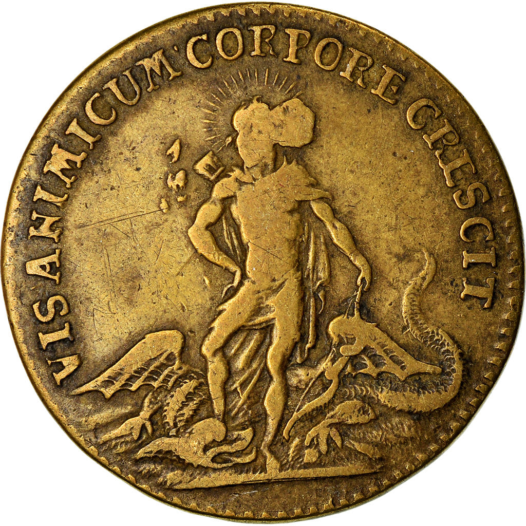 France, Token, Louis XV, Visanimicum Corpore Crescit, History, VF(30-35), Copper