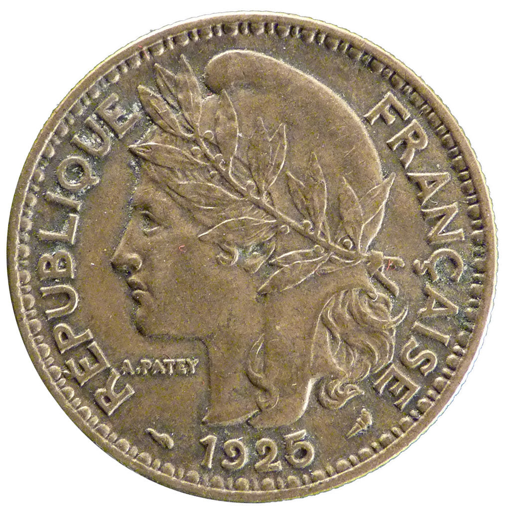 Togo, 2 Francs, 1925, AU(50-53), Aluminium-Bronze, Lecompte #15, 10.00