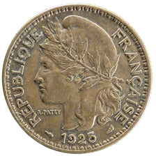 Togo, 2 Francs, 1925, AU(50-53), Aluminium-Bronze, Lecompte #15, 10.00