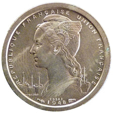 Togo, 1 Franc, 1948, MS(65-70), Nickel-Bronze, Lecompte #18, 5.30