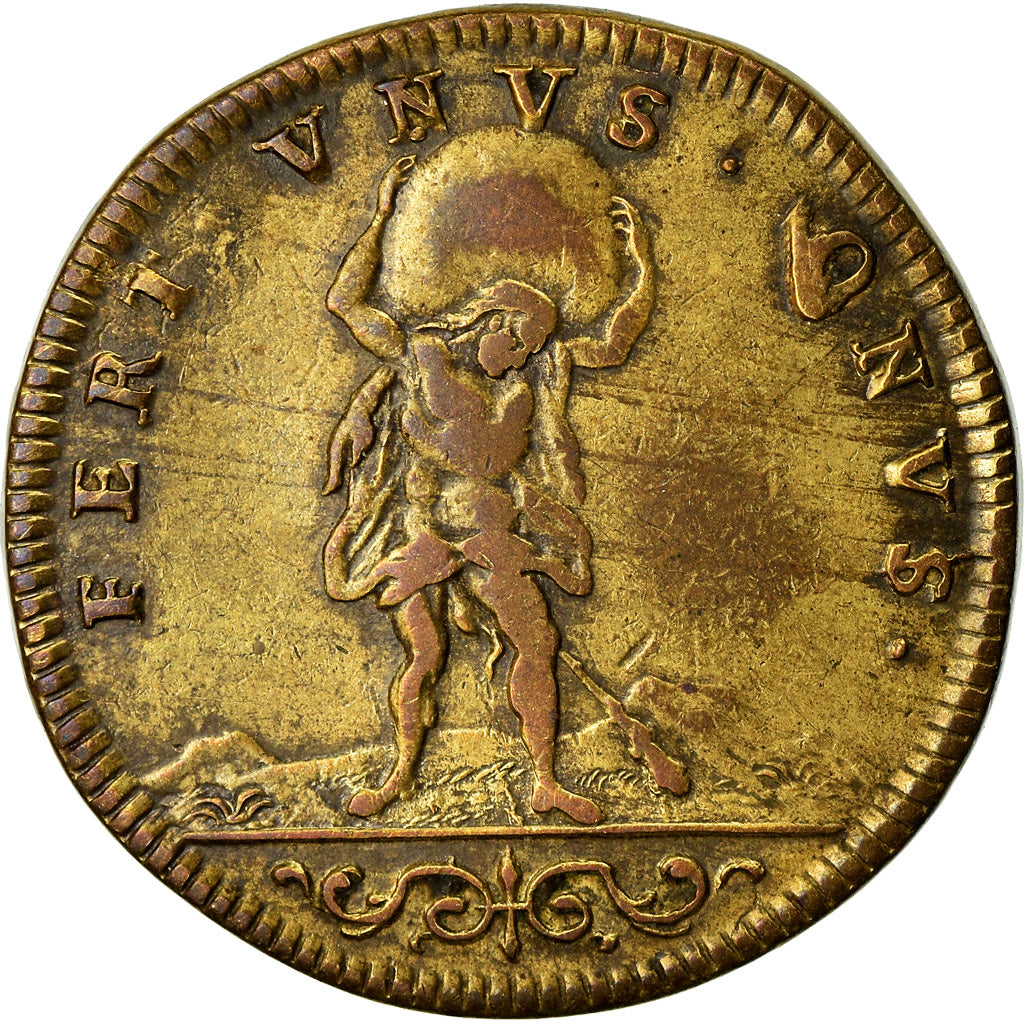 France, Token, Louis XIV, Fert Unus Onus, History, VF(20-25), Copper