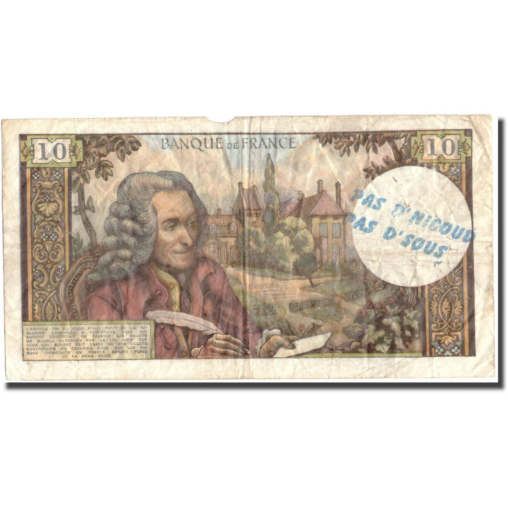 France, 10 Francs, 10 F 1963-1973 ''Voltaire'', 1970, 1970-09-03, B+