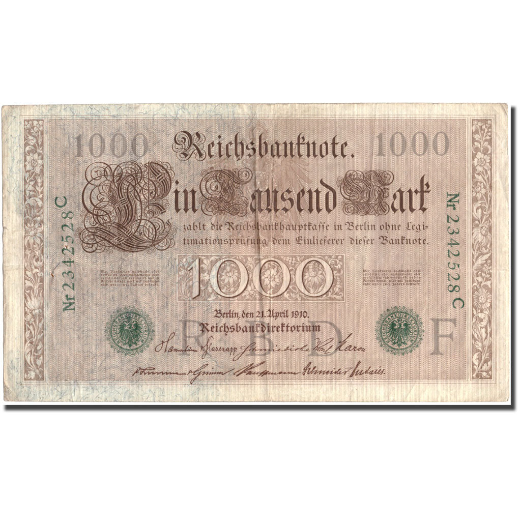 Banknote, Germany, 1000 Mark, 1910, 1910-04-21, KM:45b, VF(30-35)