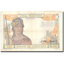 Banknote, FRENCH INDO-CHINA, 5 Piastres, Undated (1932-1939), KM:55b, VF(20-25)