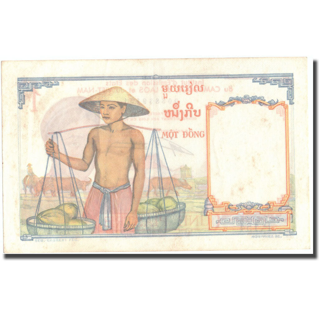Billete, 1 Piastre, Undated (1953), INDOCHINA FRANCESA, KM:92, MBC+