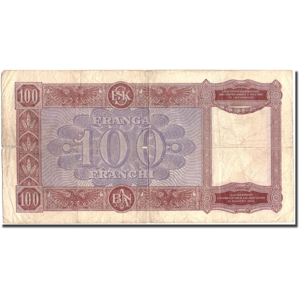Billete, 100 Franga, Undated (1940), Albania, KM:8, BC