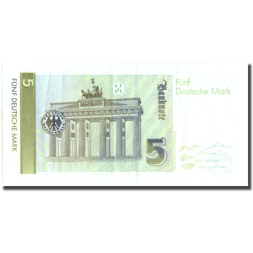 Banknote, GERMANY - FEDERAL REPUBLIC, 5 Deutsche Mark, 1991, 1991-08-01, KM:37