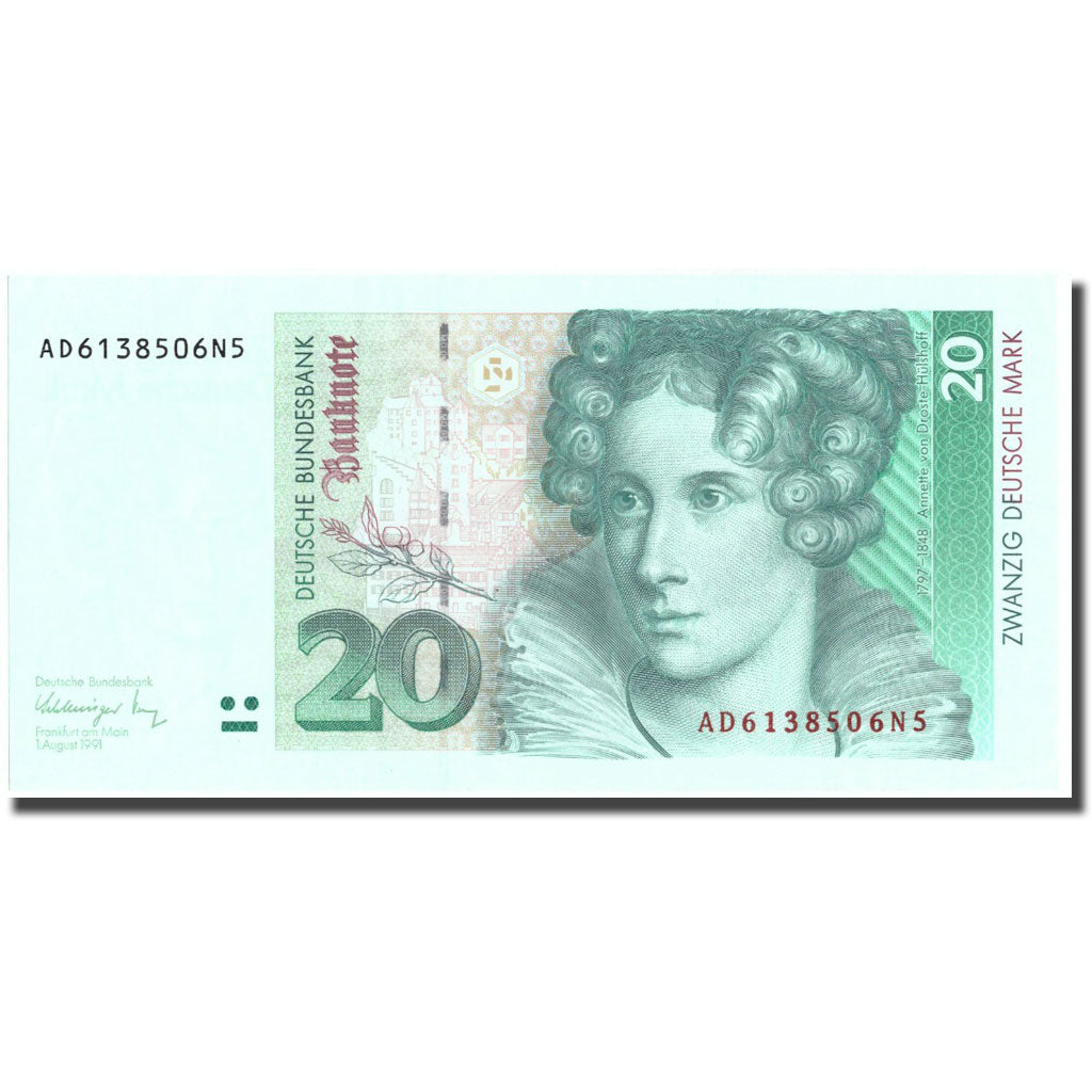 Banknote, GERMANY - FEDERAL REPUBLIC, 20 Deutsche Mark, 1991, 1991-08-01