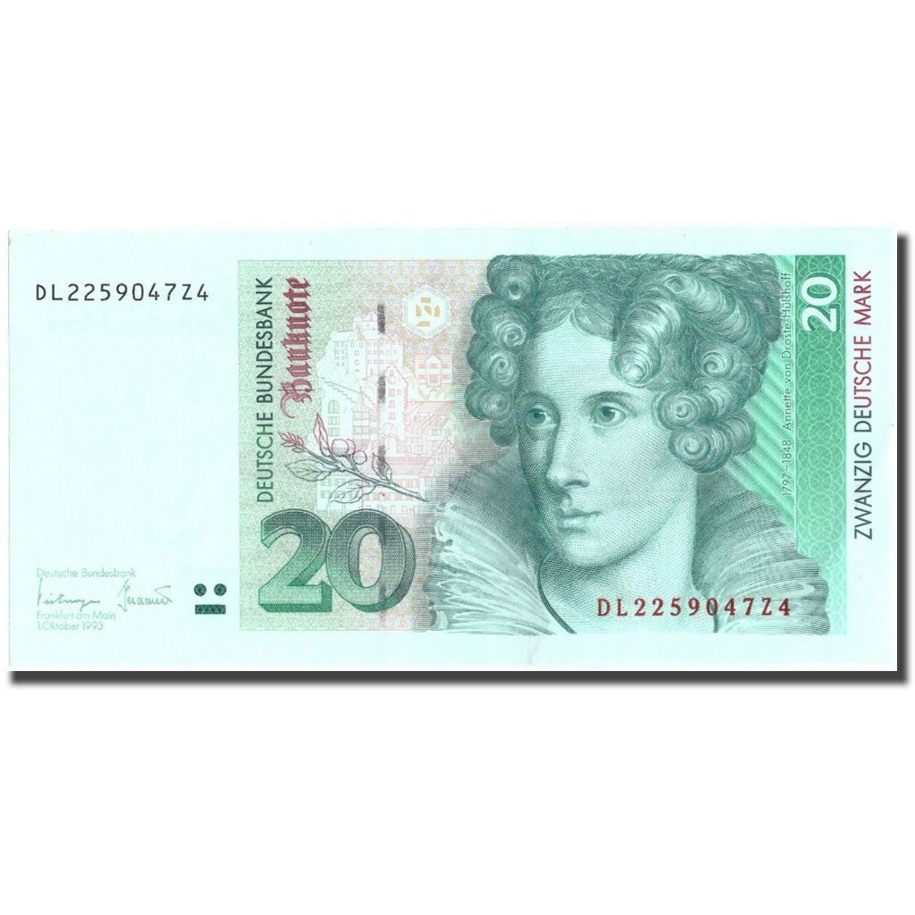 Geldschein, Bundesrepublik Deutschland, 20 Deutsche Mark, 1993, 1993-10-01
