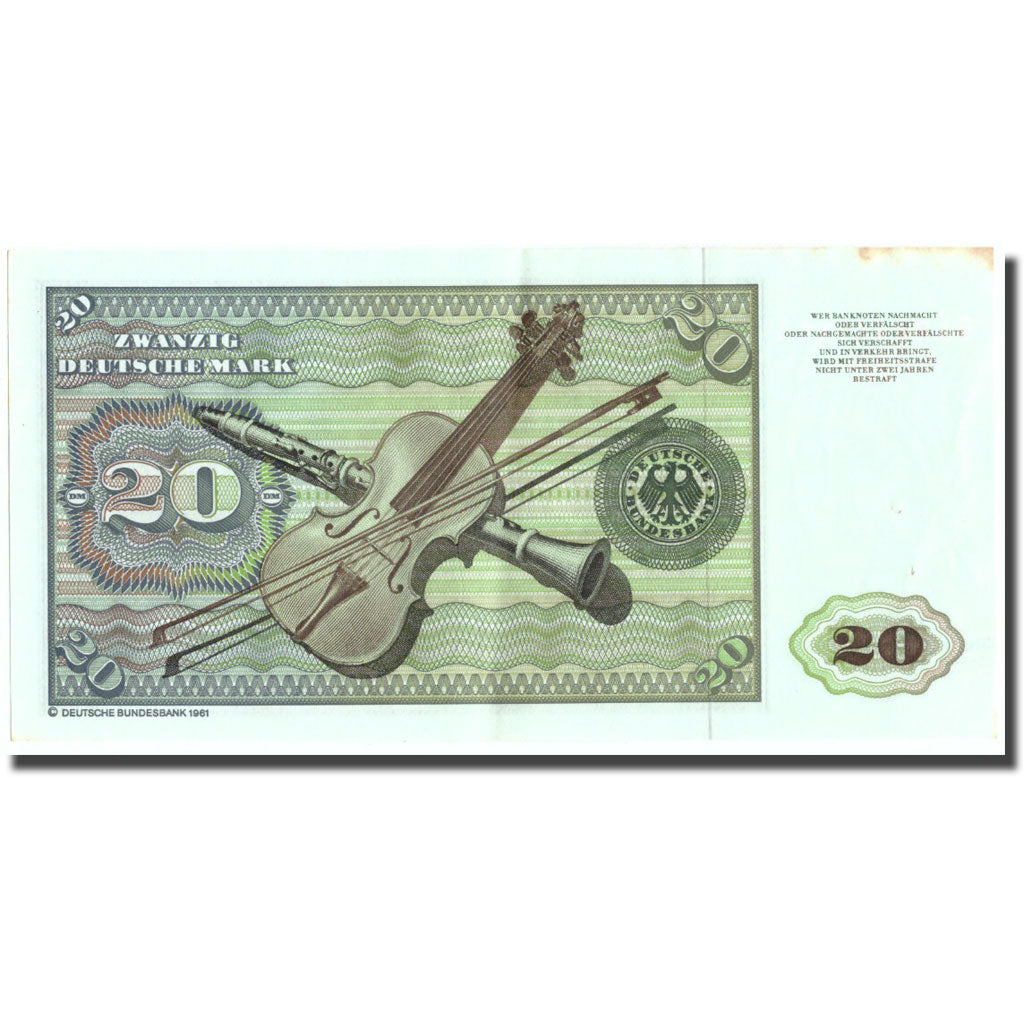 Geldschein, Bundesrepublik Deutschland, 20 Deutsche Mark, 1980, 1980-01-02