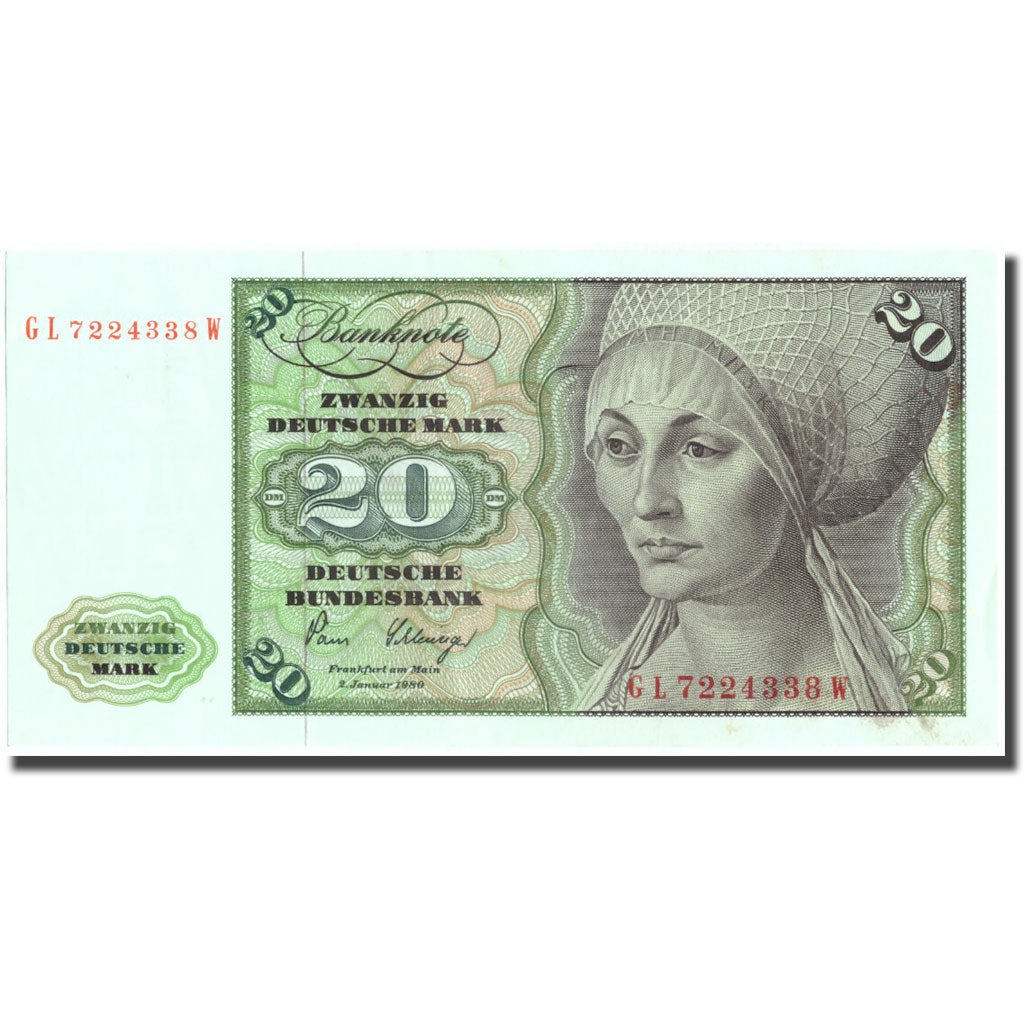 Banknote, GERMANY - FEDERAL REPUBLIC, 20 Deutsche Mark, 1980, 1980-01-02