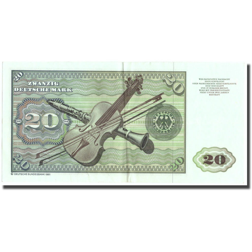 Banconote, GERMANIA - REPUBBLICA FEDERALE, 20 Deutsche Mark, 1980, 1980-01-02