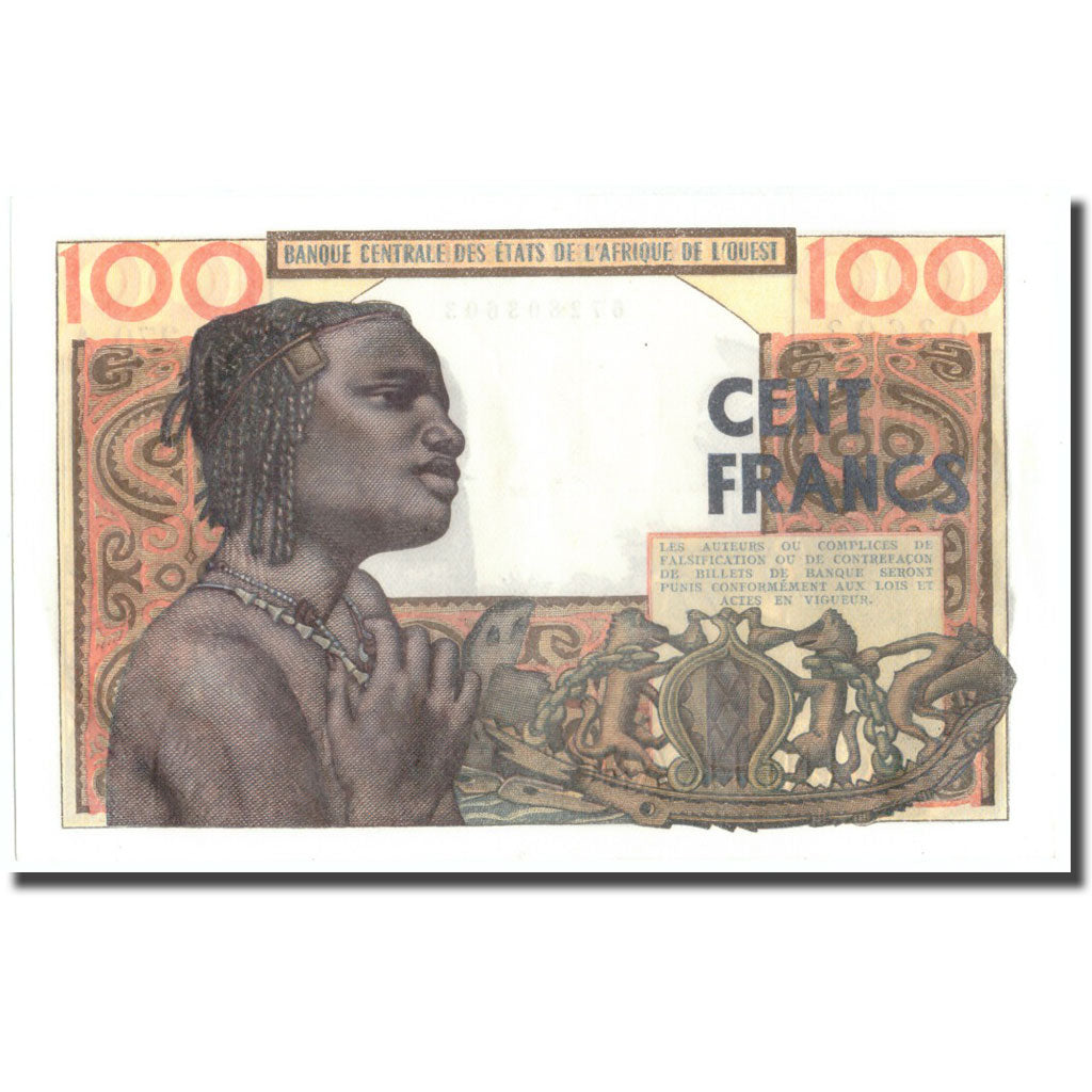 Banknote, West African States, 100 Francs, Undated (1965), KM:101Ag, UNC(65-70)