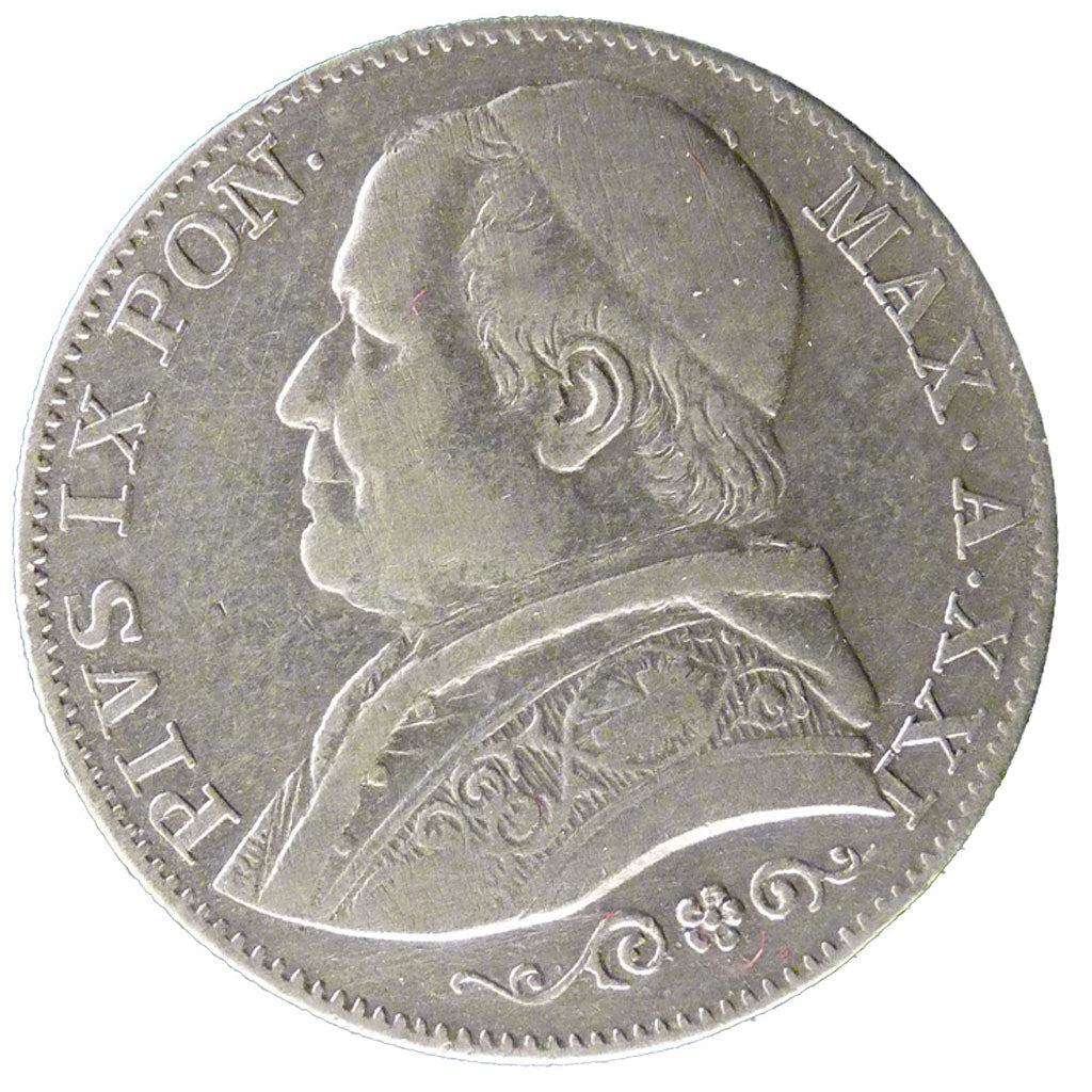 Pie IX, Vatican, 2 Lire