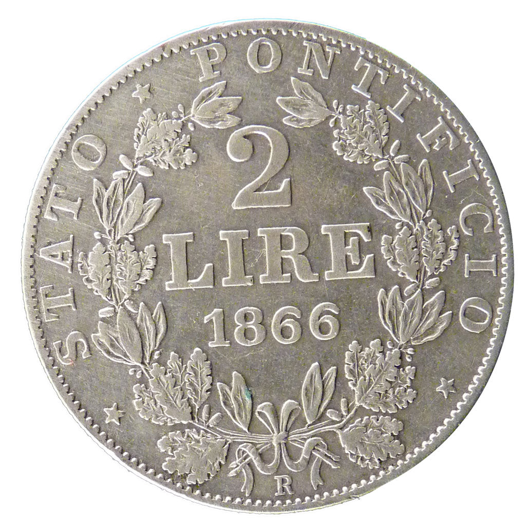Pie IX, Vatican, 2 Lire