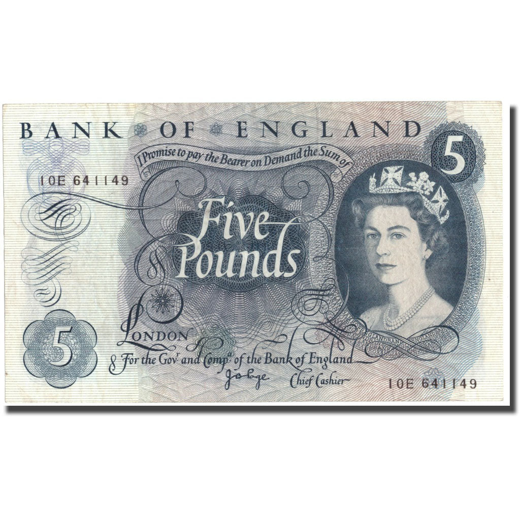 Banknote, Great Britain, 5 Pounds, Undated (1970-1971), KM:375c, AU(55-58)