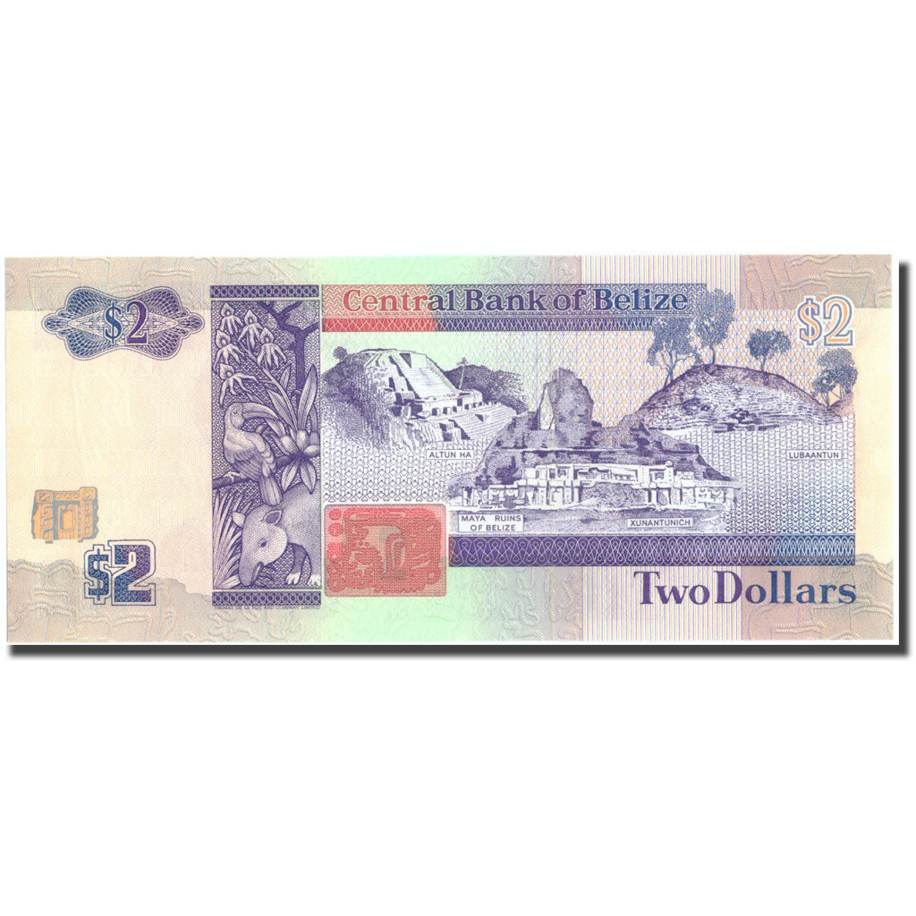 Banknote, Belize, 2 Dollars, 1990, 1990-05-01, KM:52a, UNC(65-70)
