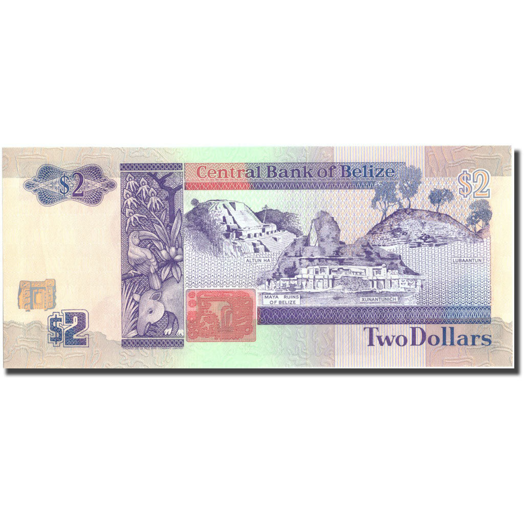 Biljet, Belize, 2 Dollars, 1990, 1990-05-01, KM:52a, NIEUW