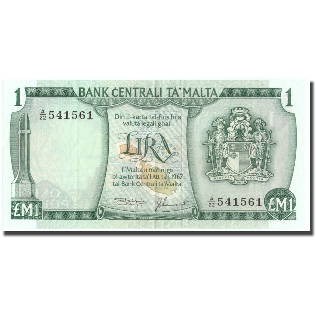 Geldschein, Malta, 1 Lira, Undated (1973), KM:31d, UNZ