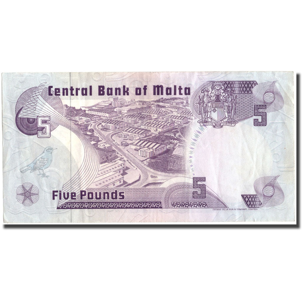 Banknote, Malta, 5 Liri, Undated (1979), KM:35a, AU(55-58)