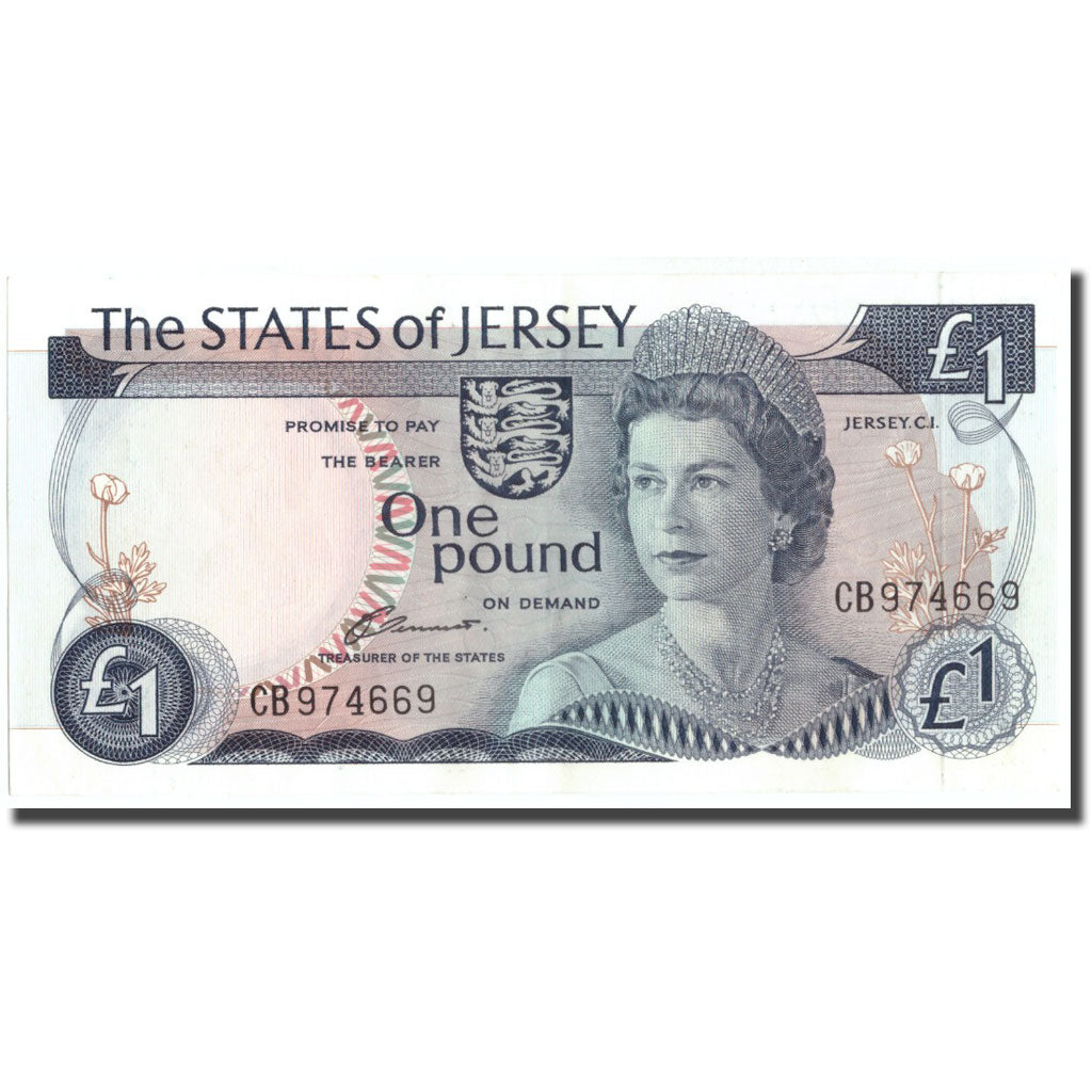 Geldschein, Jersey, 1 Pound, Undated (1976-1988), KM:11a, VZ+