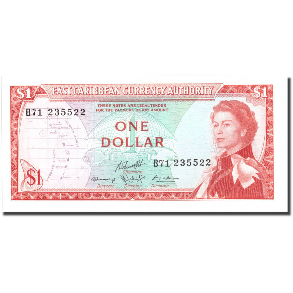 Banknote, East Caribbean States, 1 Dollar, Undated (1965), KM:13f, UNC(65-70)