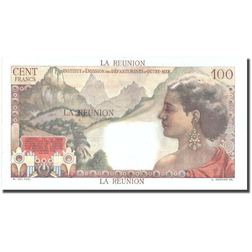 Geldschein, Réunion, 100 Francs, Undated (1947), KM:49a, VZ+
