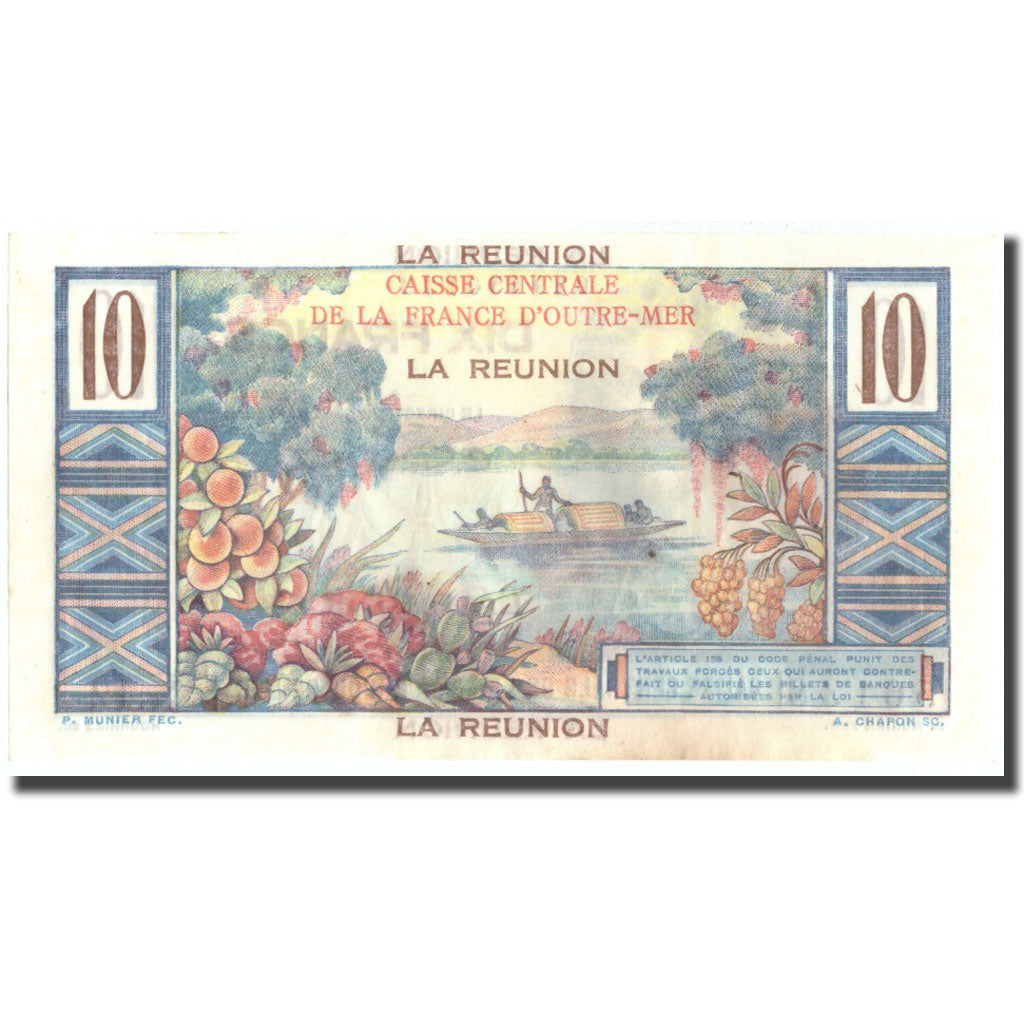 Geldschein, Réunion, 10 Francs, Undated (1947), KM:42a, UNZ-