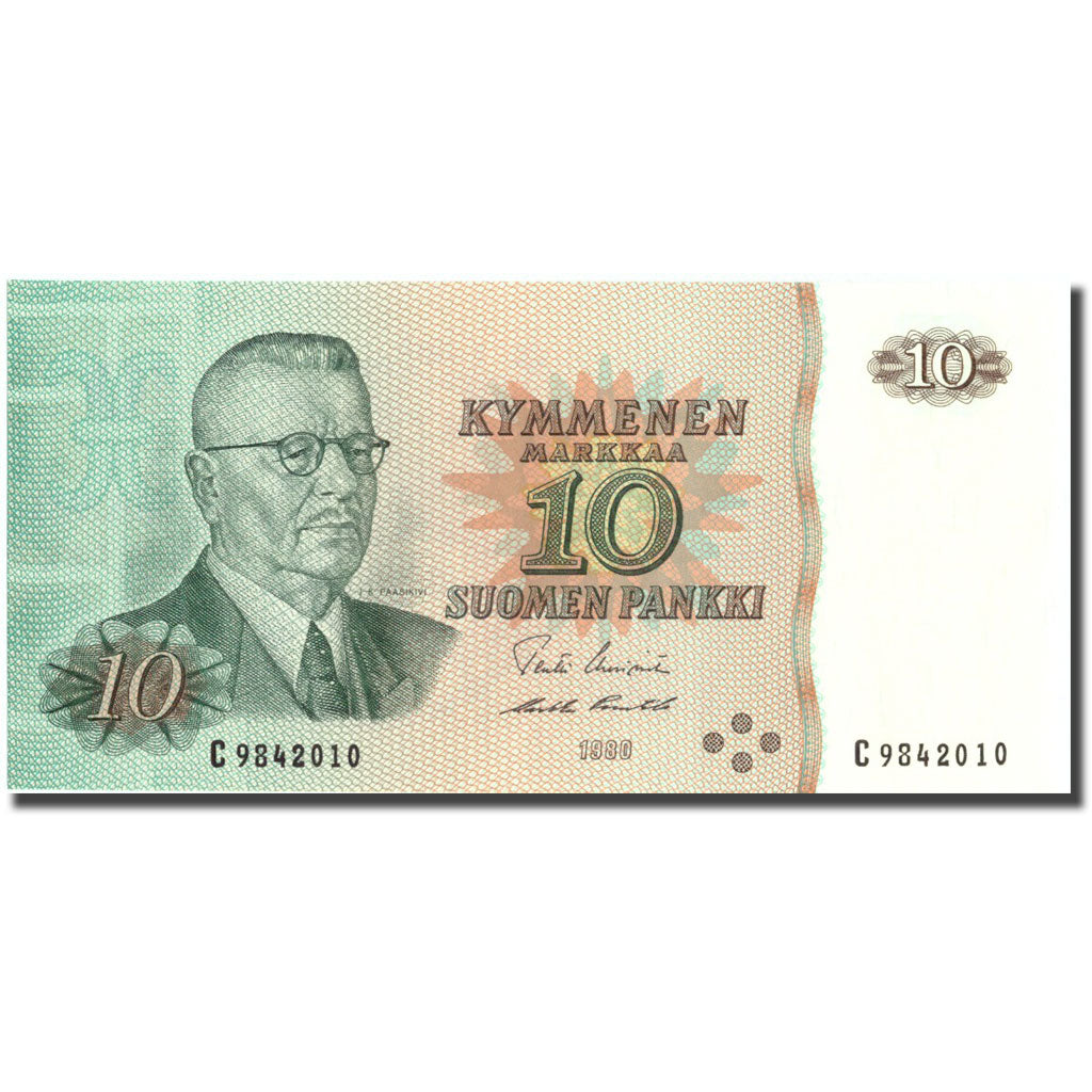 Geldschein, Finnland, 10 Markkaa, 1980, KM:111a, UNZ-