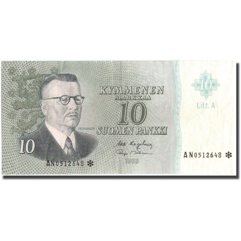 Banknote, Finland, 10 Markkaa, 1963, KM:104r, AU(50-53)