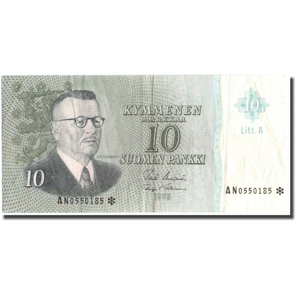 Geldschein, Finnland, 10 Markkaa, 1963, KM:104a, SS