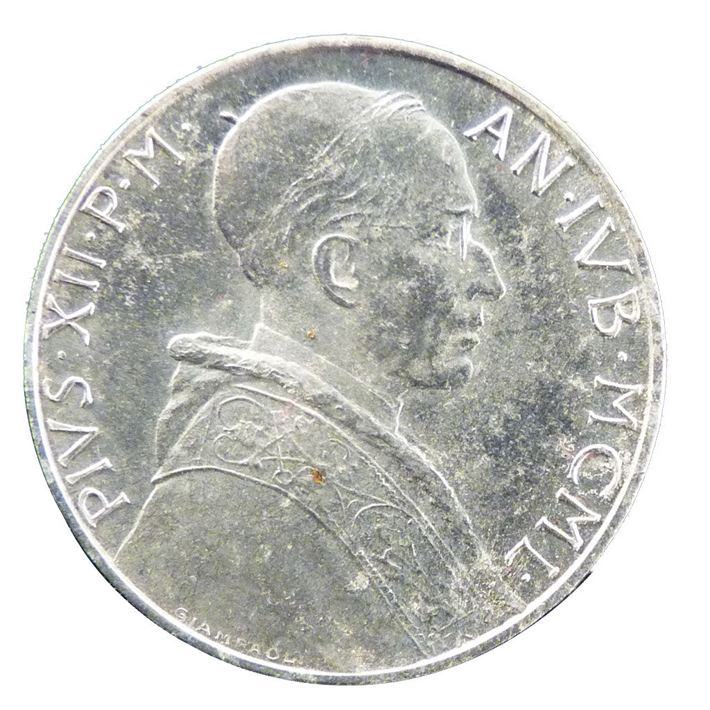 Vatican, 2 Lire, 1950, MS(60-62), Aluminium, 1.80