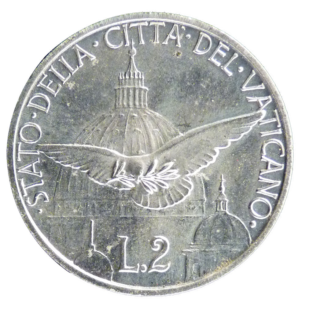 Vatican, 2 Lire, 1950, MS(60-62), Aluminium, 1.80