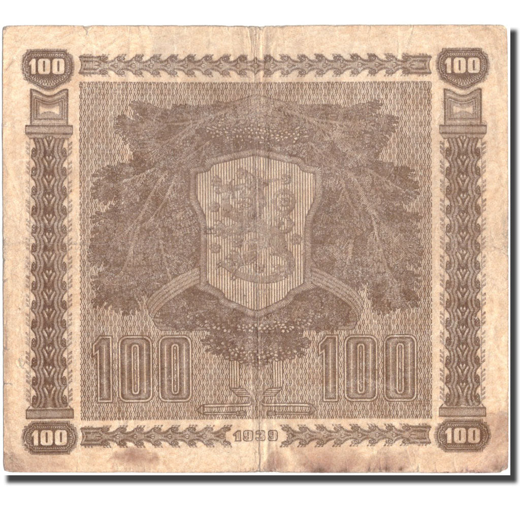 Geldschein, Finnland, 100 Markkaa, 1939, KM:73a, S+