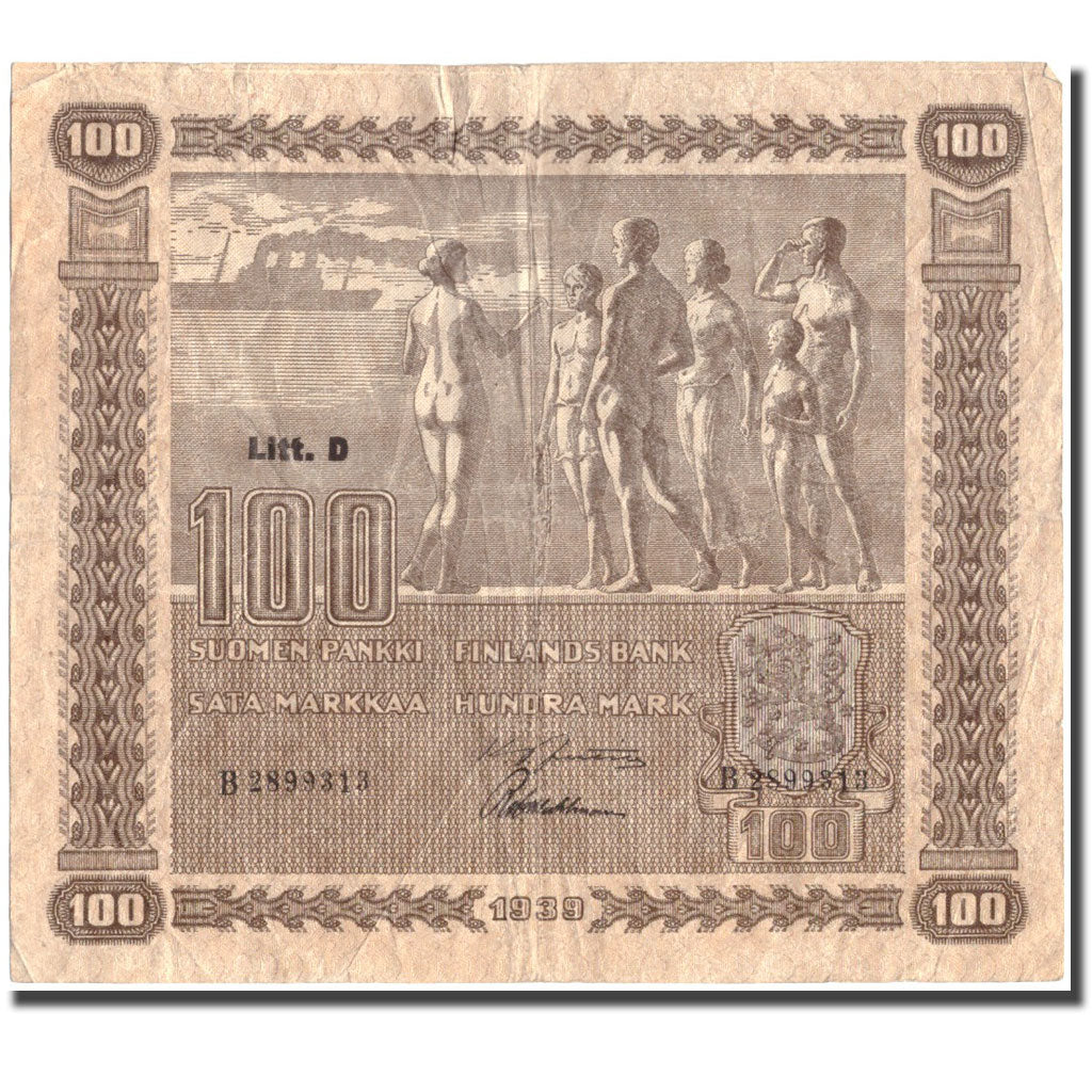 Geldschein, Finnland, 100 Markkaa, 1939, KM:73a, S