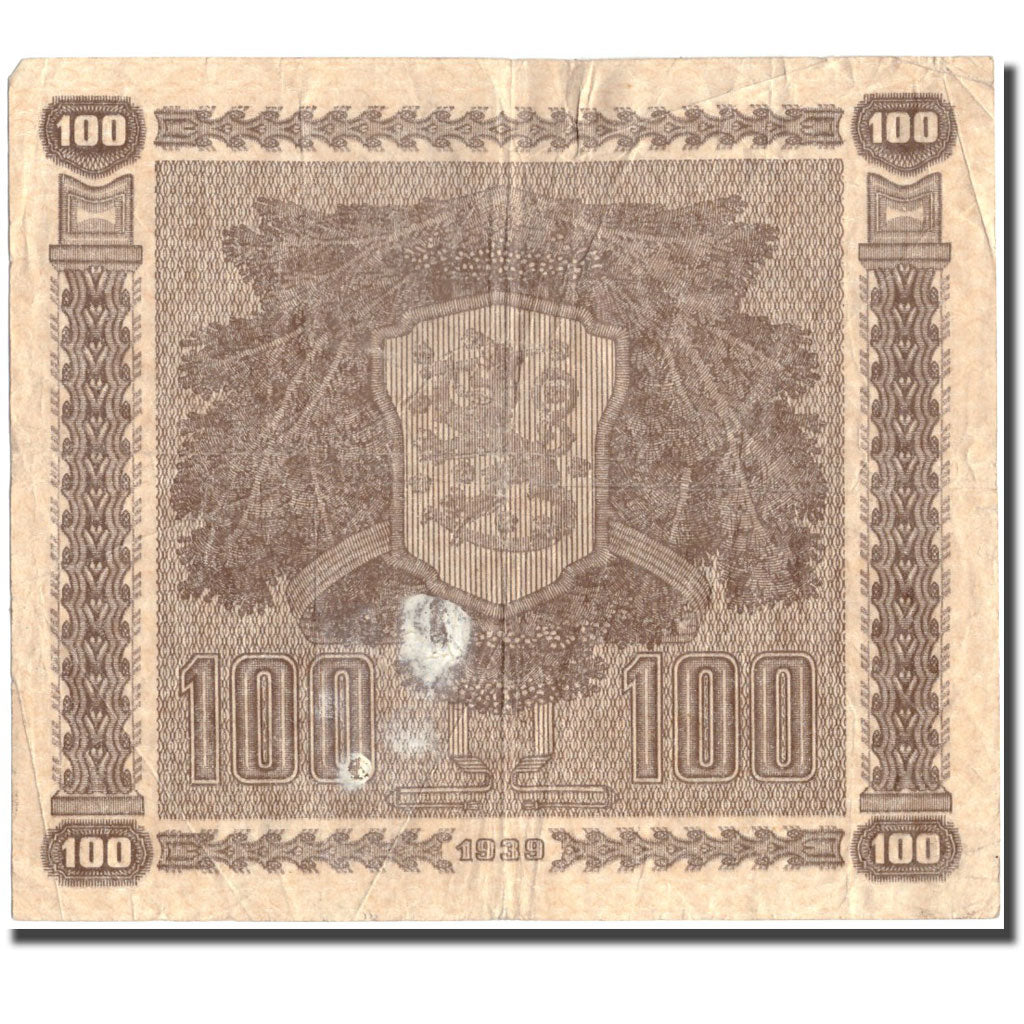 Geldschein, Finnland, 100 Markkaa, 1939, KM:73a, S