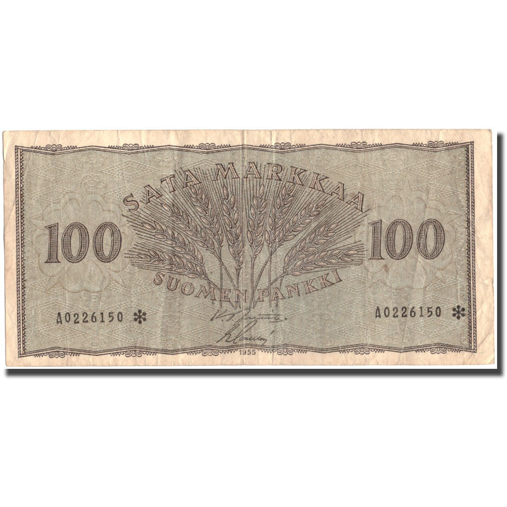 Geldschein, Finnland, 100 Markkaa, 1955, KM:91r, S