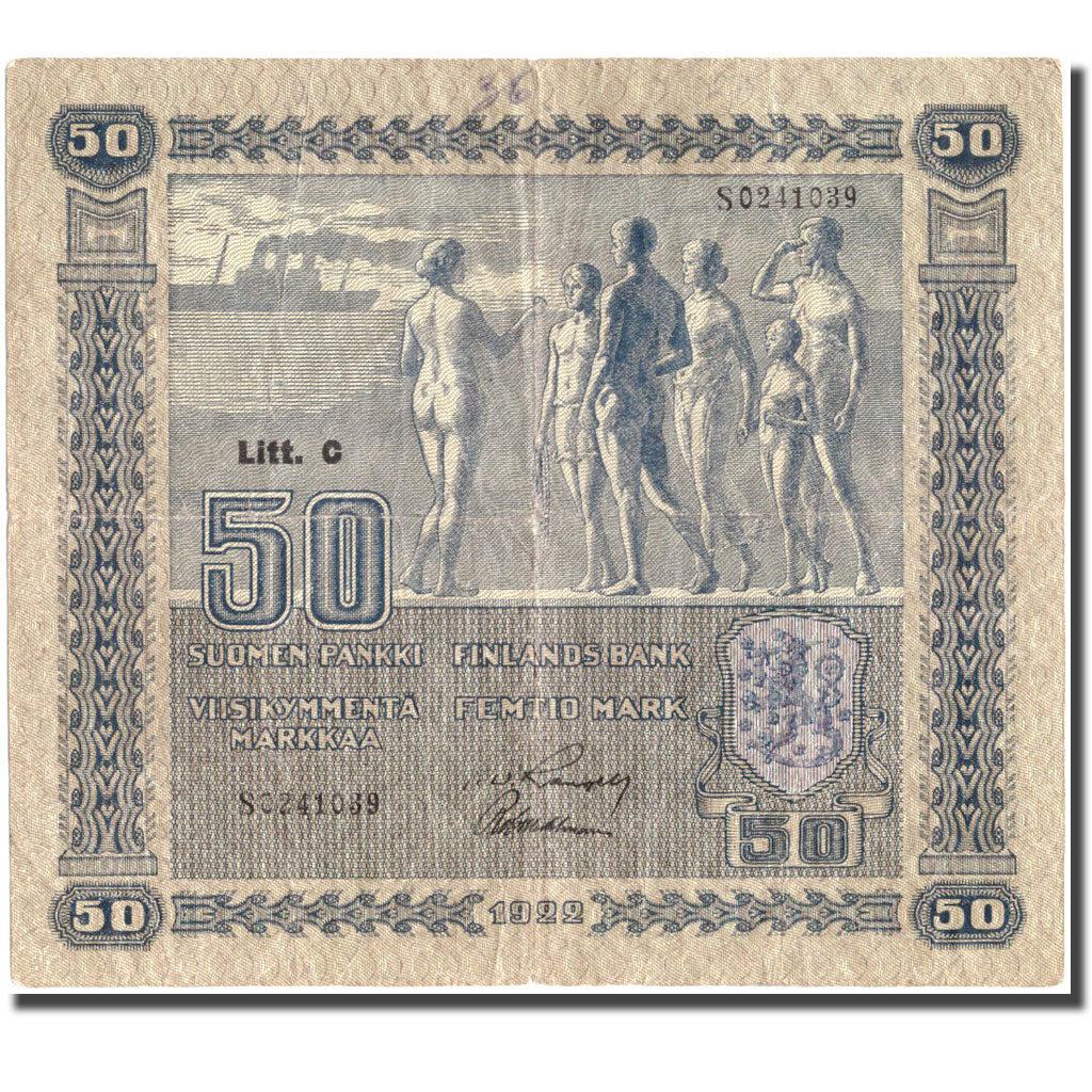Geldschein, Finnland, 50 Markkaa, 1922, KM:64a, S