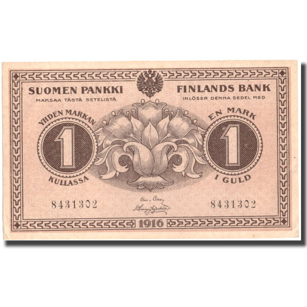 Banconote, Finlandia, 1 Markka, 1916, KM:19, SPL+