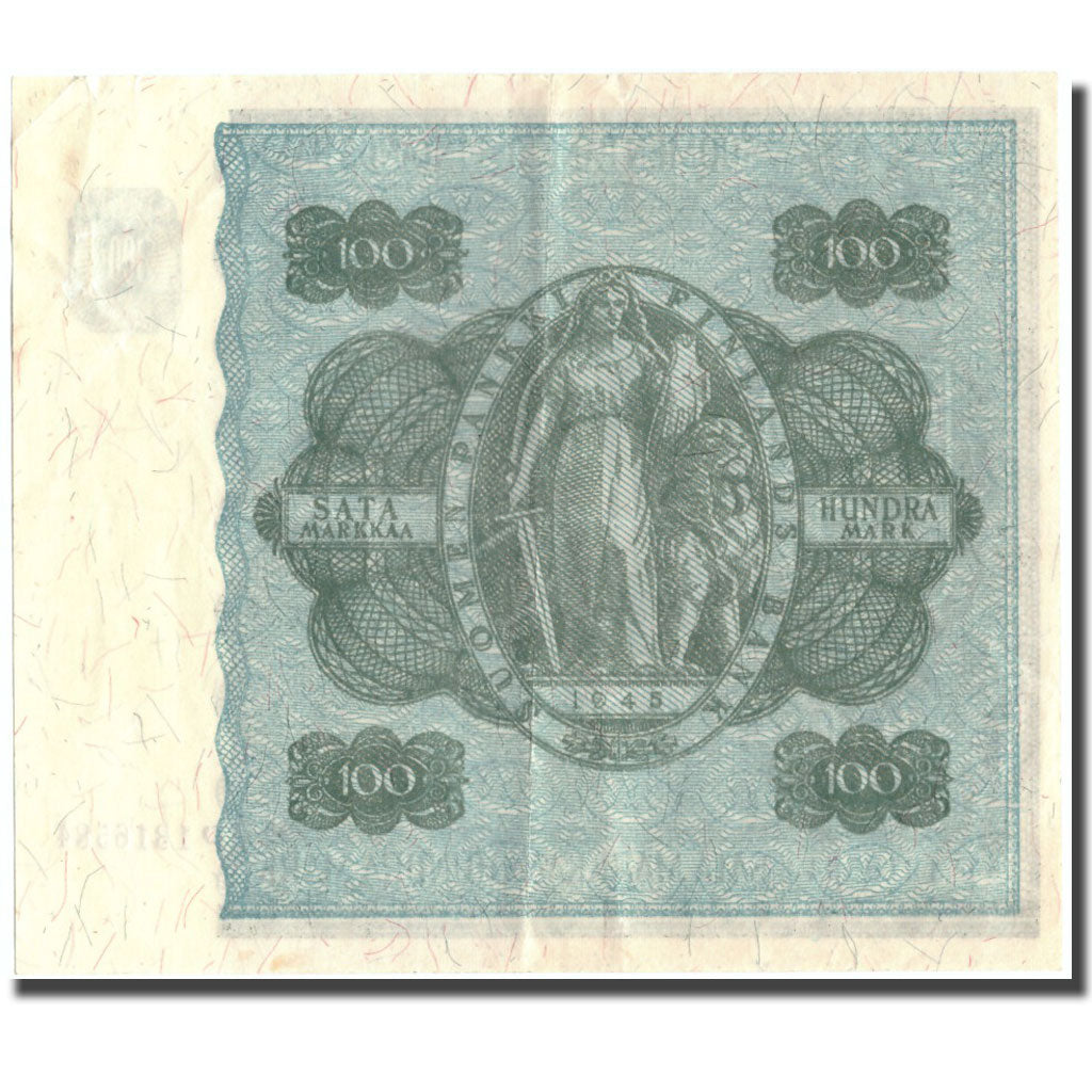 Geldschein, Finnland, 100 Markkaa, 1945, KM:88, SS