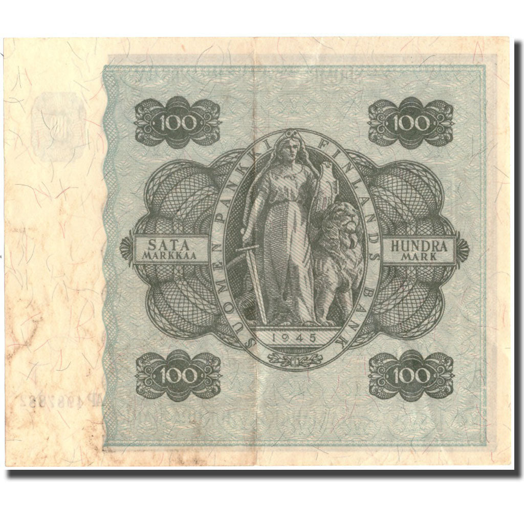 Banknote, Finland, 100 Markkaa, 1945, KM:88, EF(40-45)