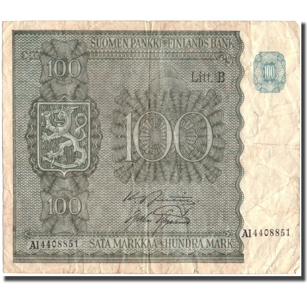 Banknote, Finland, 100 Markkaa, 1945, KM:88, VF(20-25)