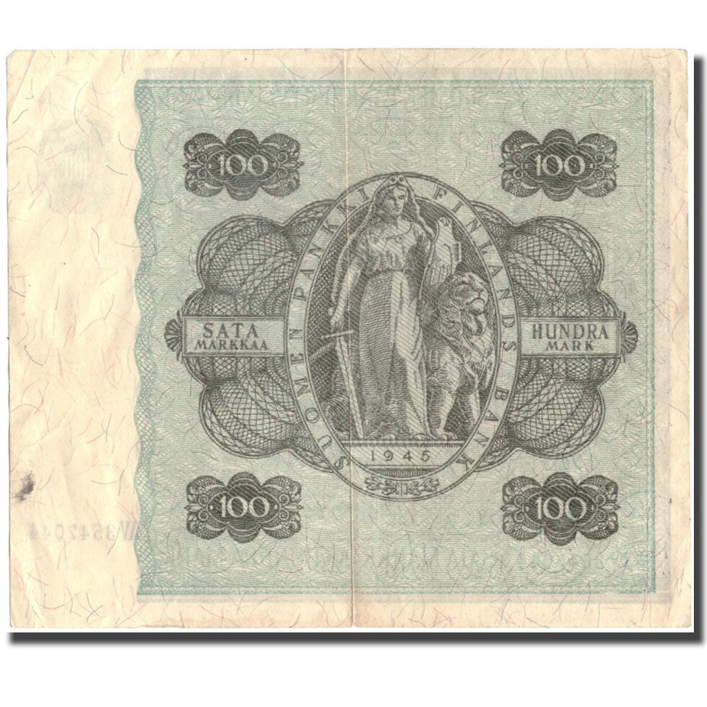 Banknot, Finlandia, 100 Markkaa, 1945, KM:88, EF(40-45)