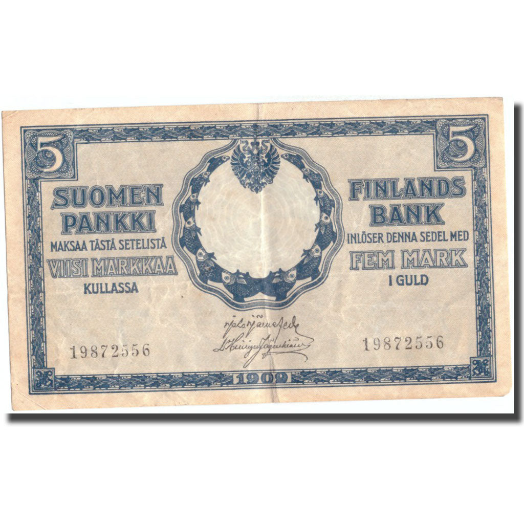 Geldschein, Finnland, 5 Markkaa, 1909, KM:9a, SS