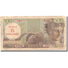 Banknote, Algeria, 5 NF on 500 Francs, 1956, 1956-10-02, KM:111, VF(20-25)